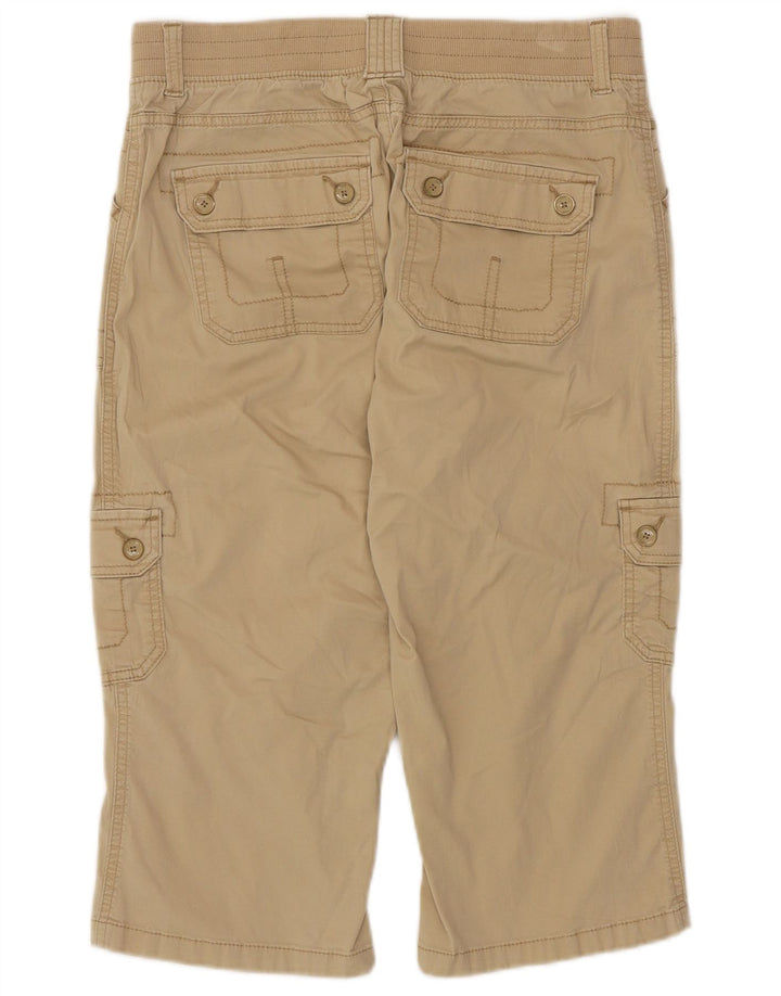 Calça capri feminina reta LEE US 8 médio W30 L18 algodão bege
