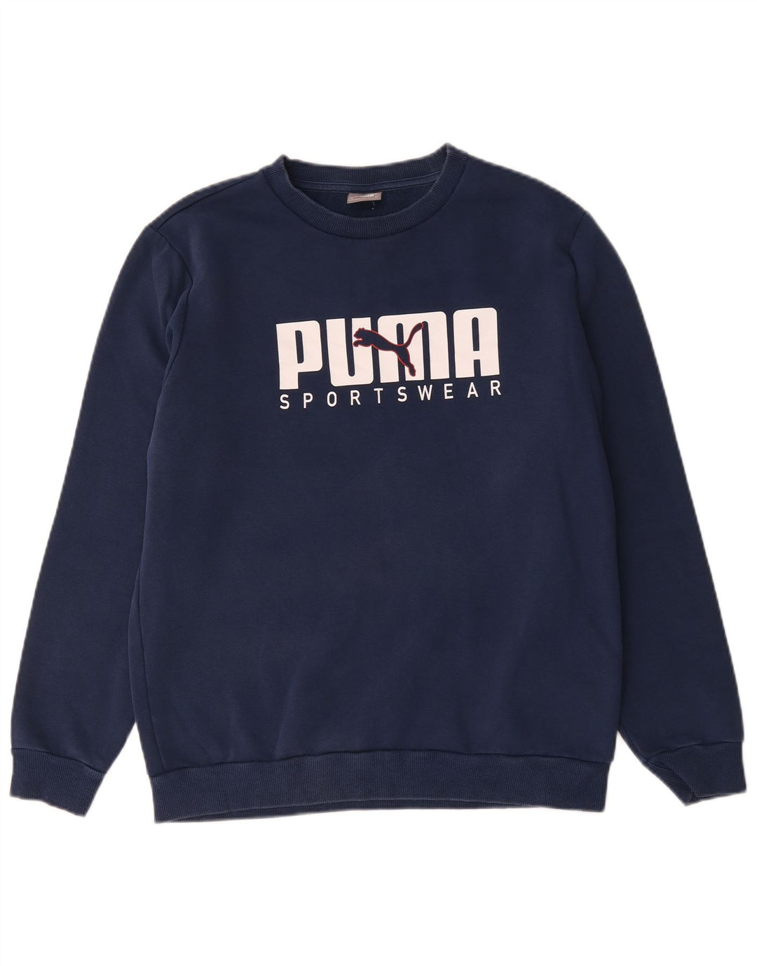 Puma Mens Graphic Moletom Jumper Médio Azul Marinho Algodão
