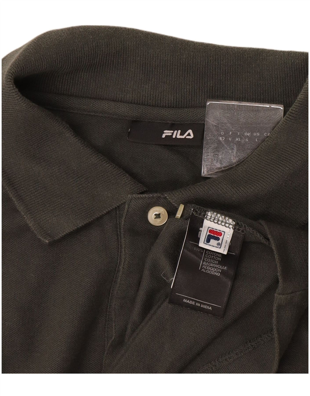 Camisa polo masculina FILA grande algodão cinza