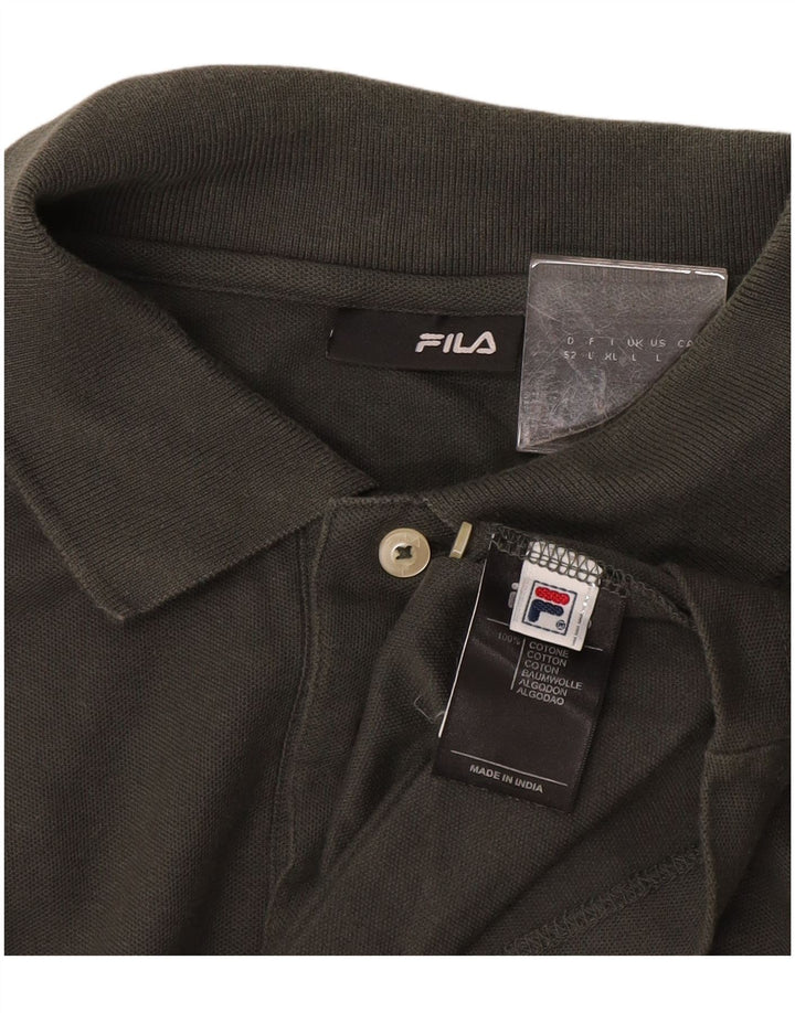 Camisa polo masculina FILA grande algodão cinza