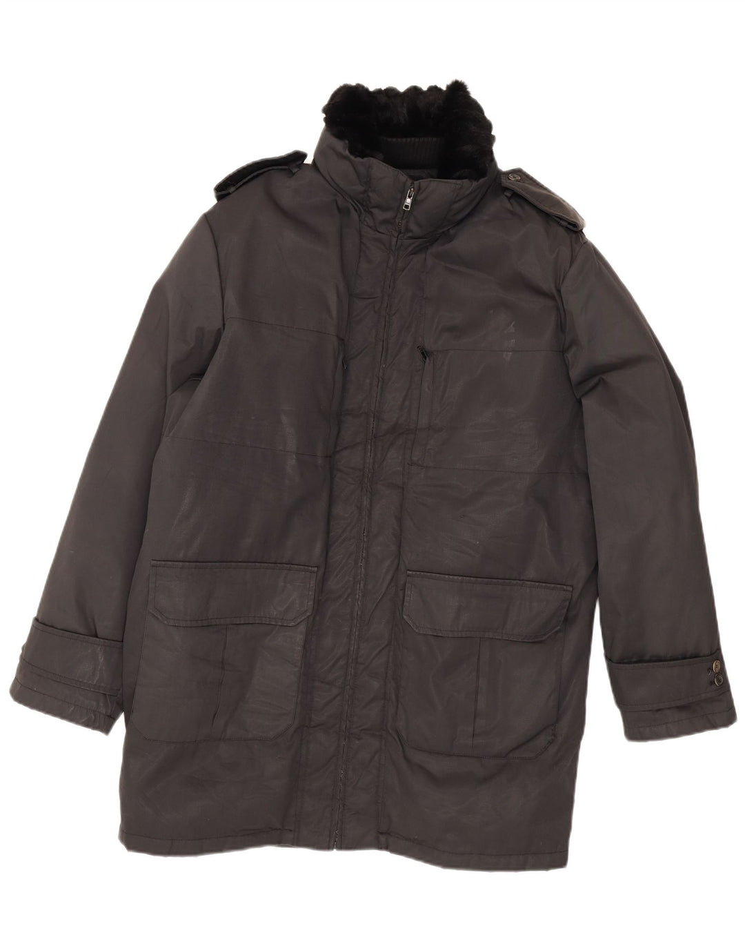 Jaqueta Parka Masculina Blumarine UK 40 Grande Preta