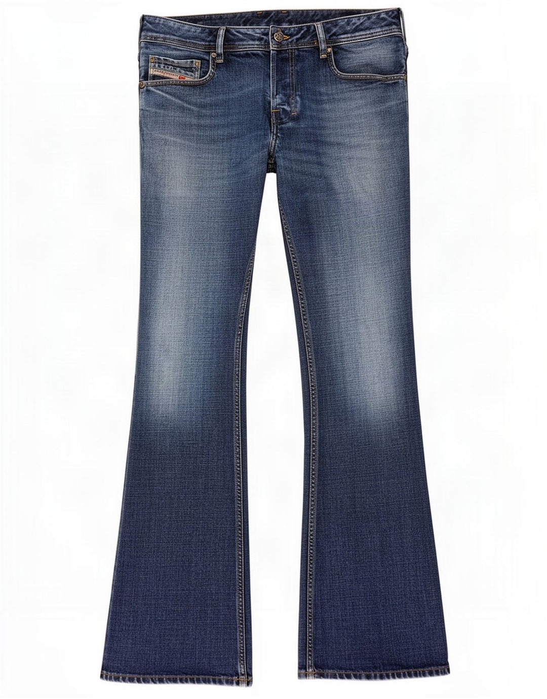 Diesel Mens Bootcut Jeans W32 L31 Algodão Azul