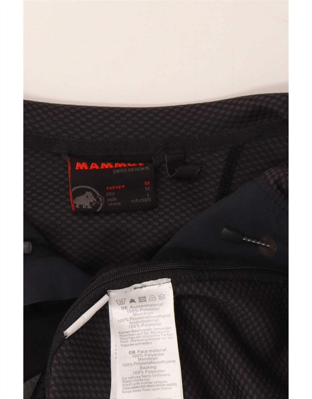 Mammut Jaqueta corta-vento feminina com capuz UK 14 Poliéster preto médio