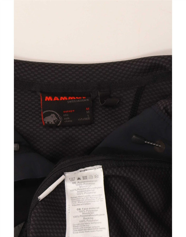 Mammut Jaqueta corta-vento feminina com capuz UK 14 Poliéster preto médio