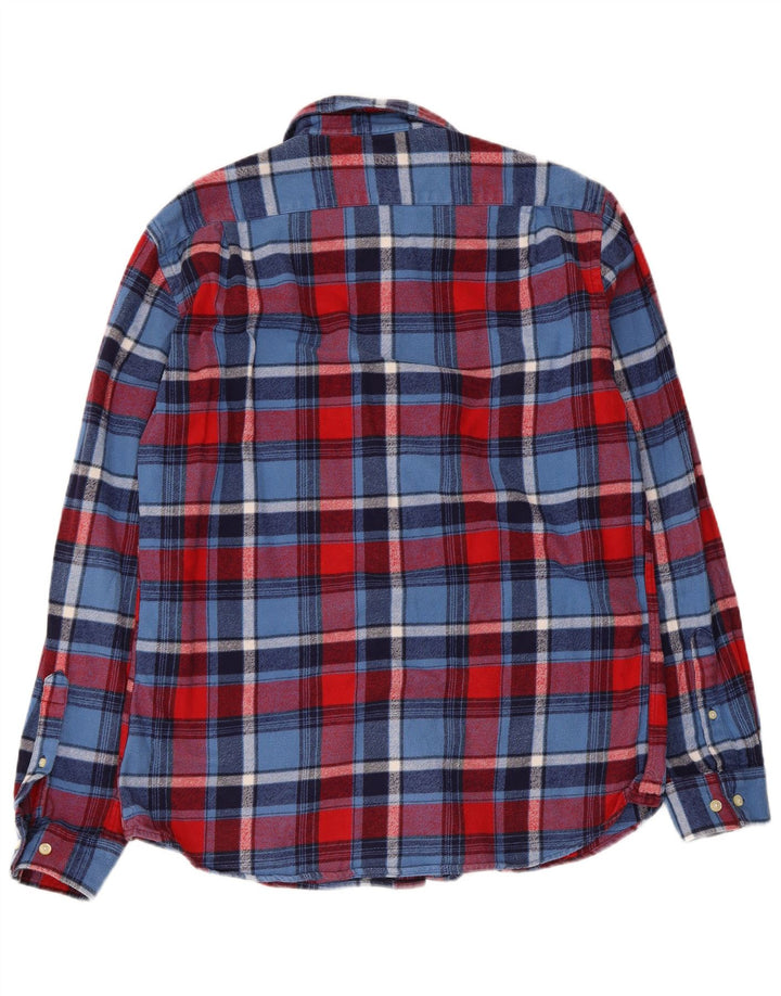 Camisa masculina de flanela Jack Wills pequena xadrez multicolorida de algodão