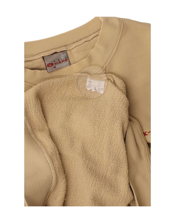 X-CAPE moletom masculino jumper grande algodão bege