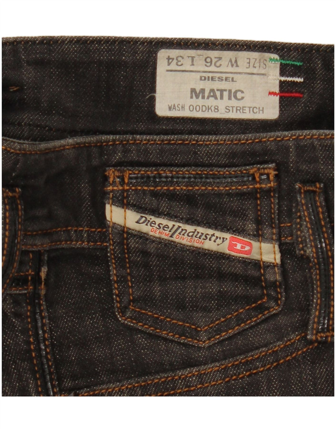 Jeans feminino Diesel Matic Straight W26 L31 algodão preto