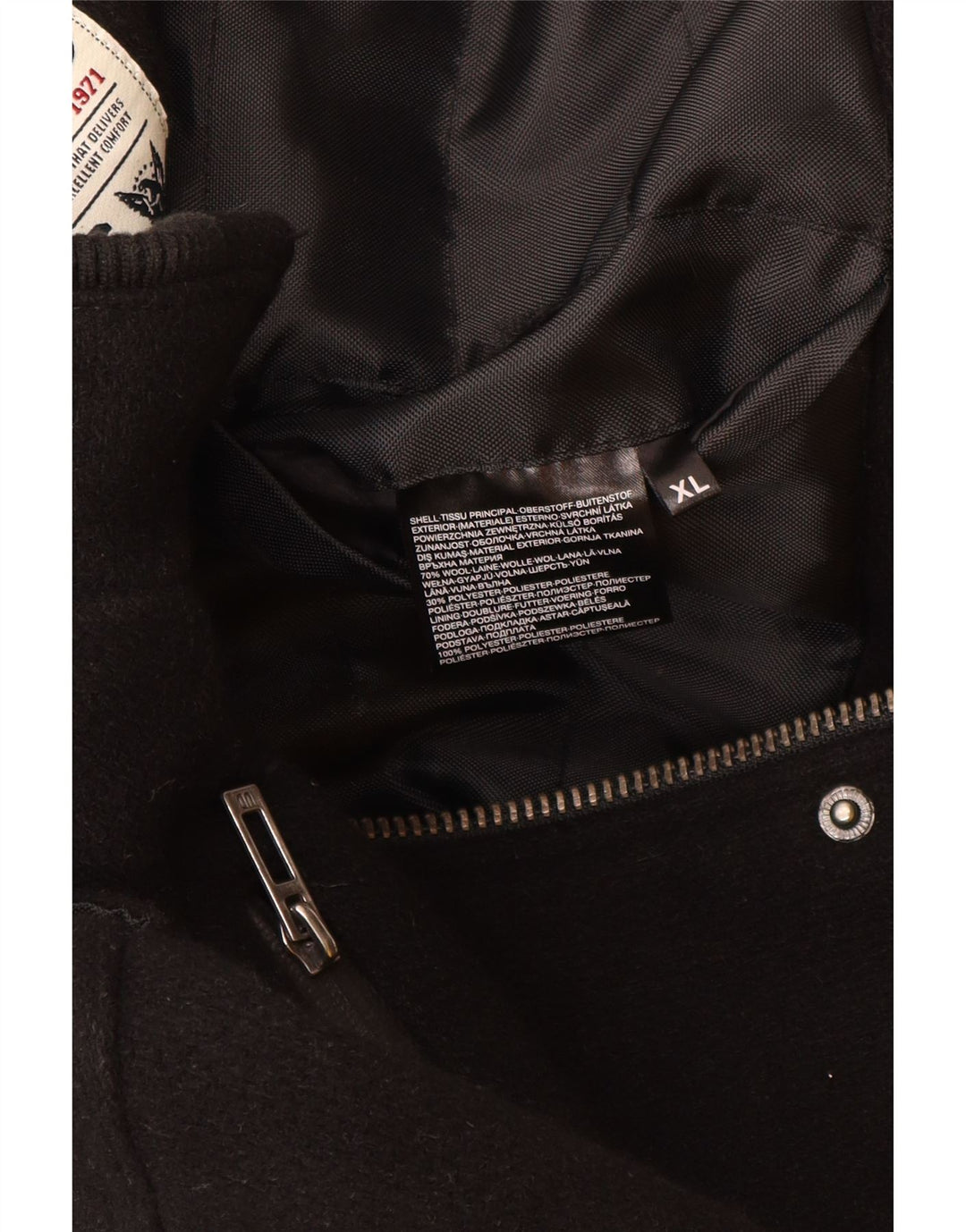 Jaqueta bomber militar masculina ANGELO LITRICO UK 42 XL lã preta