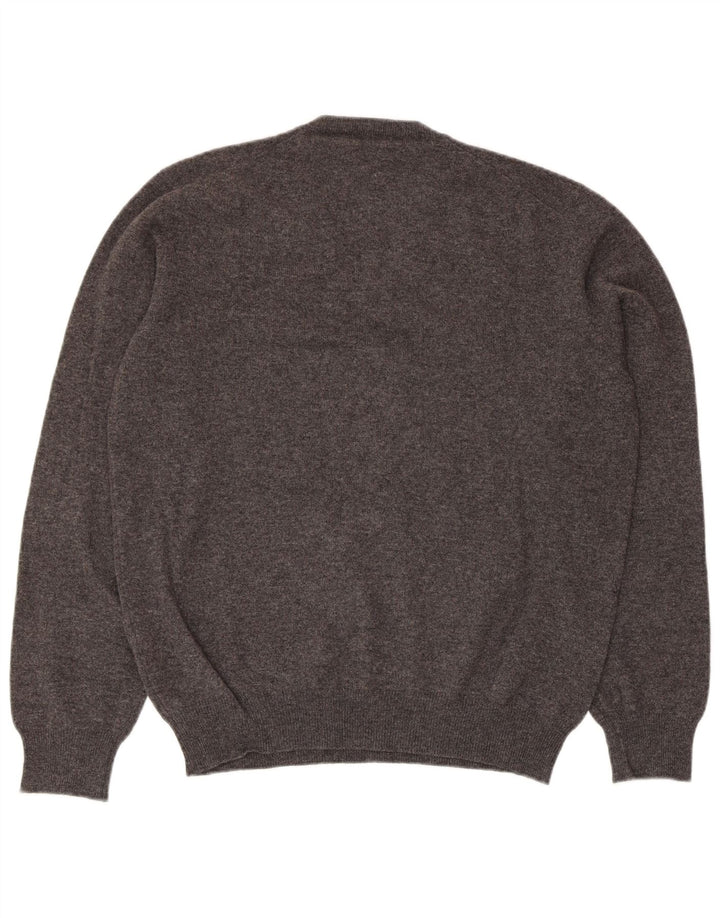 CONRAD HASSELBACH SHOES&GARMENT Suéter masculino com decote em V cinza médio