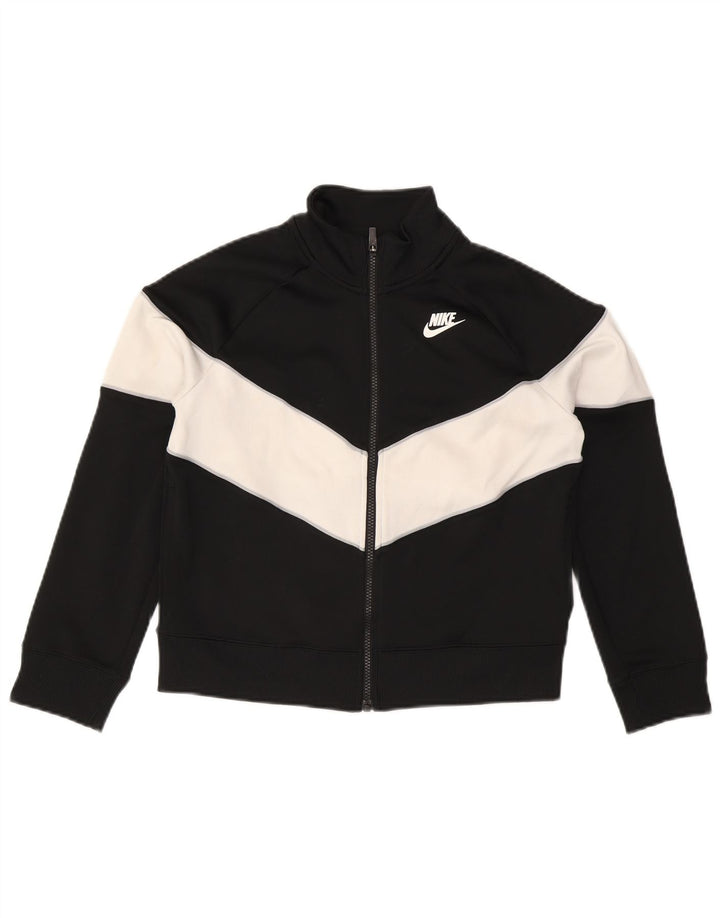 NIKE Girls Tracksuit Top Jacket 13-14 Years XL Black Colourblock Vintage Nike and Second-Hand Nike from Messina Hembry 