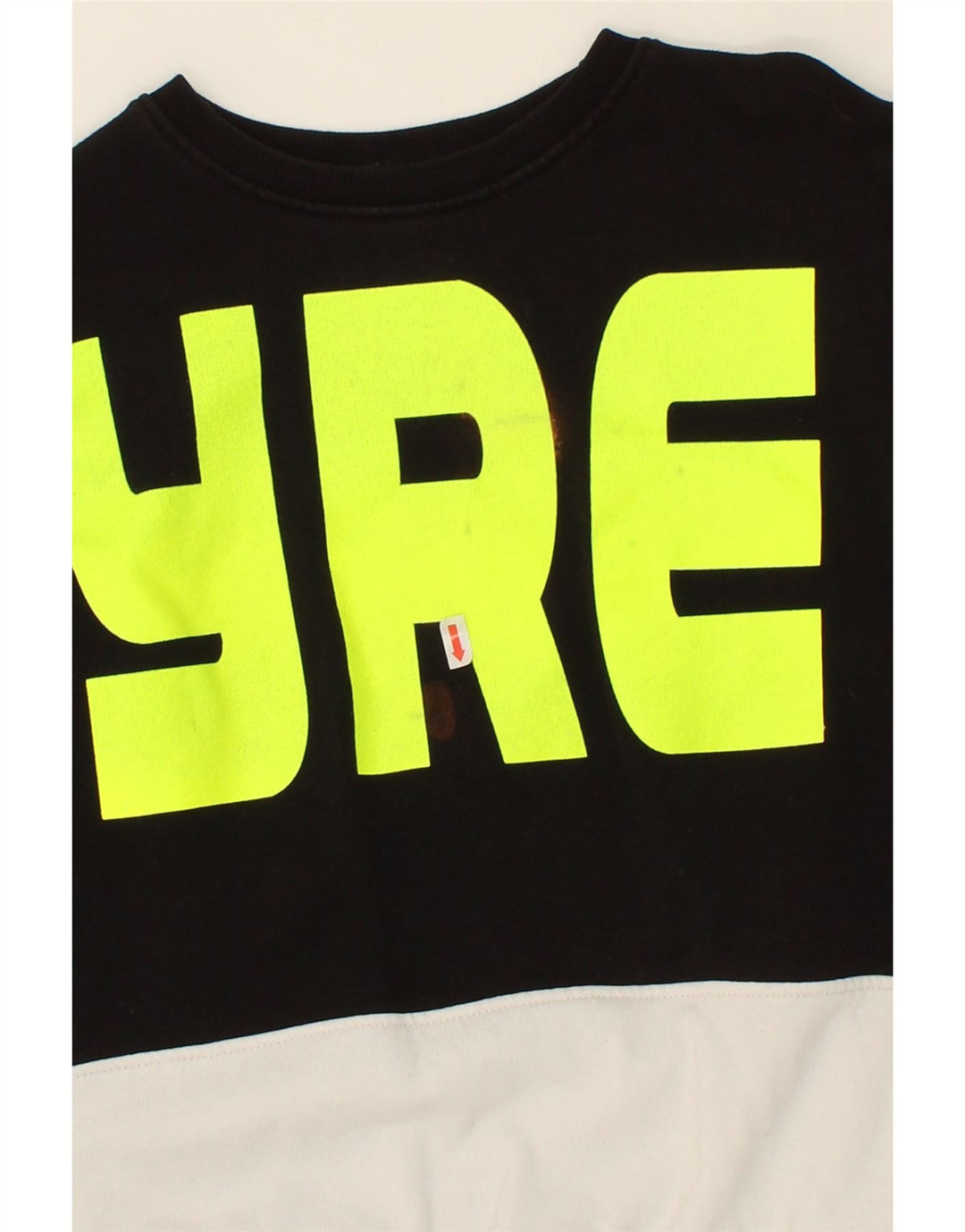 PYREX Boys Graphic Sweatshirt Jumper 10-11 Years Black Colourblock Cotton Vintage Pyrex and Second-Hand Pyrex from Messina Hembry 