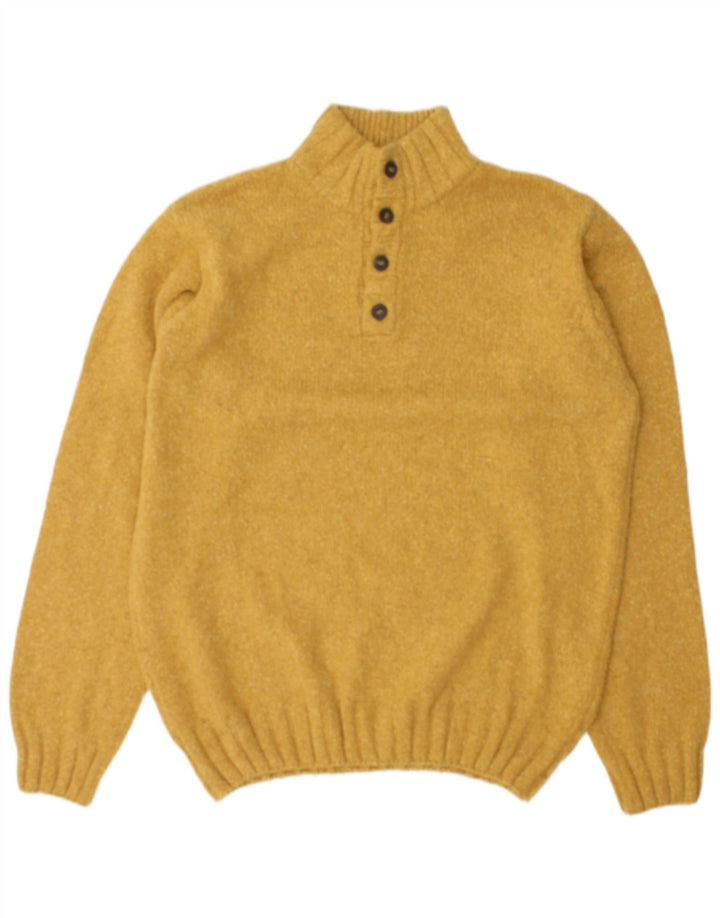 Suéter masculino Marlboro Classics com gola redonda, grande lã amarela