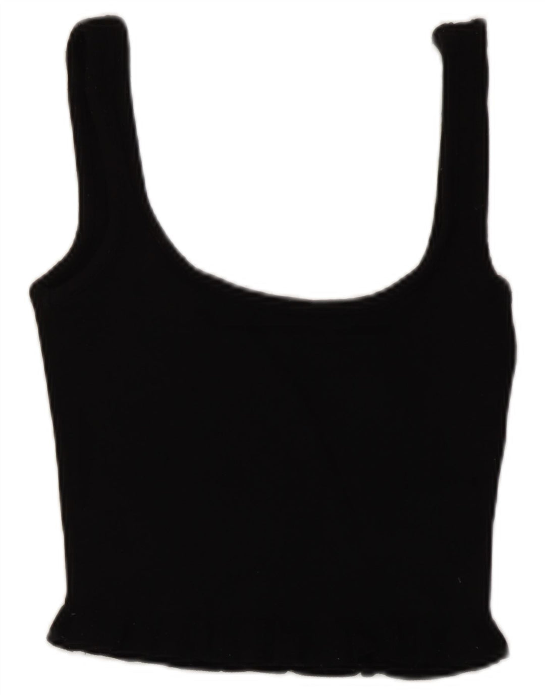 Zara Womens Crop Top UK 8 Pequeno Preto Viscose