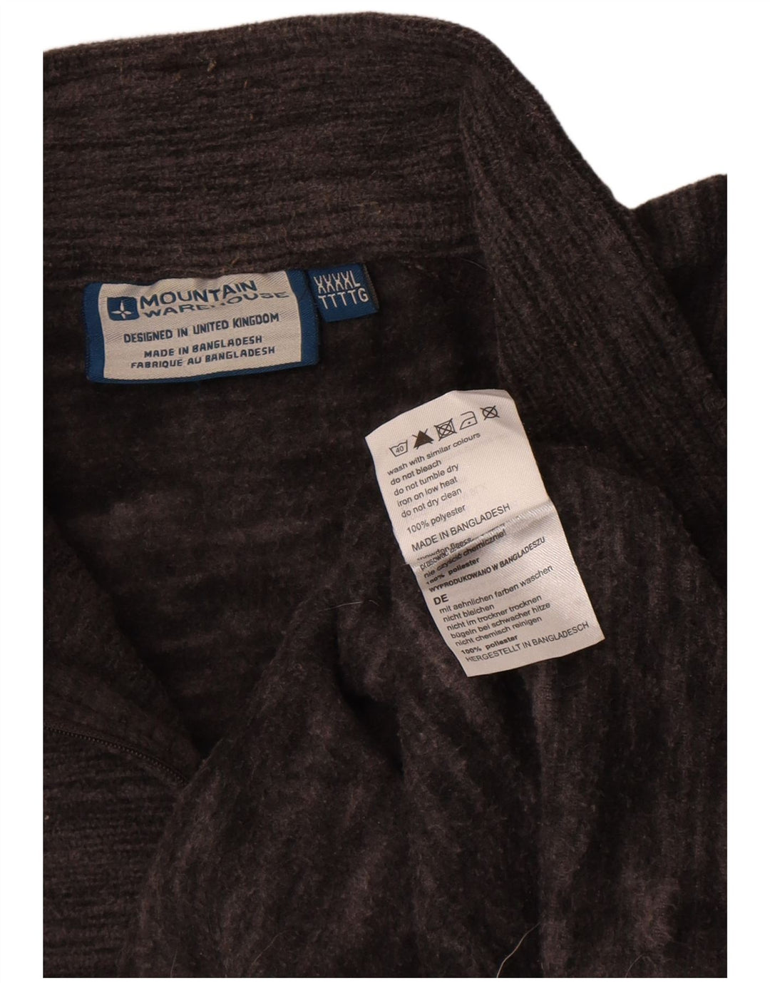 Mountain Warehouse Masculino Zip Neck Fleece Jumper 4XL Poliéster manchado cinza