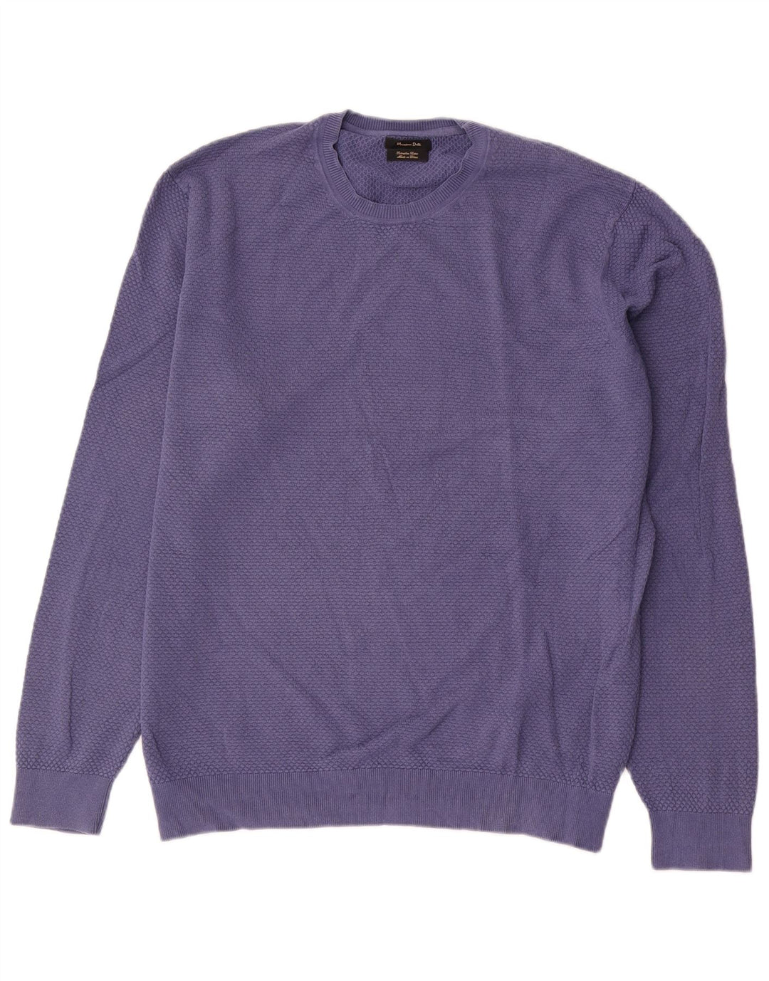 Suéter masculino Massimo Dutti com gola redonda XL algodão azul
