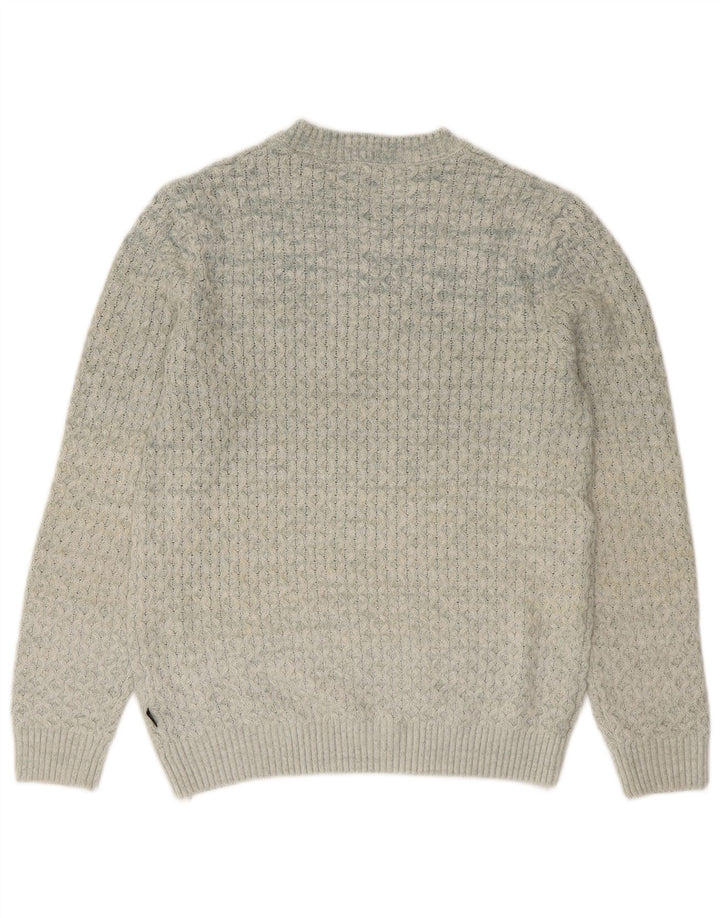 Suéter masculino Jack & Jones com gola redonda grande acrílico cinza