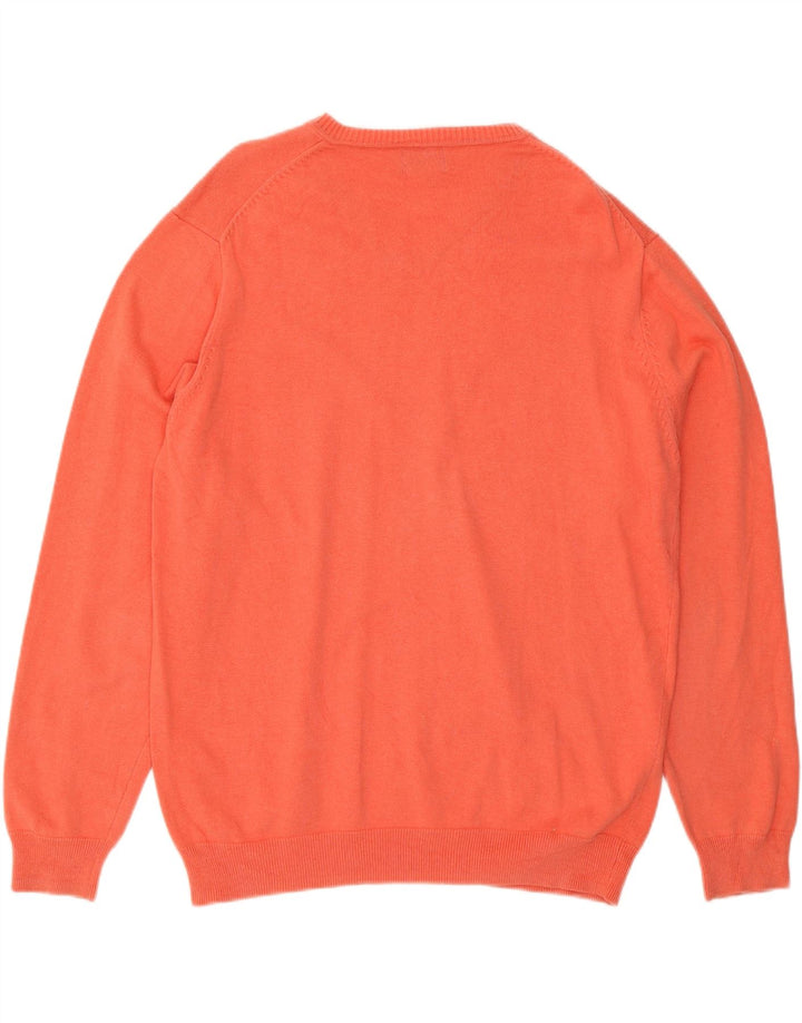 Suéter masculino MASSIMO DUTTI com decote em V grande algodão rosa