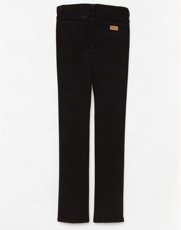 Wrangler Mens Slim Straight Jeans W32 L32 Algodão Preto