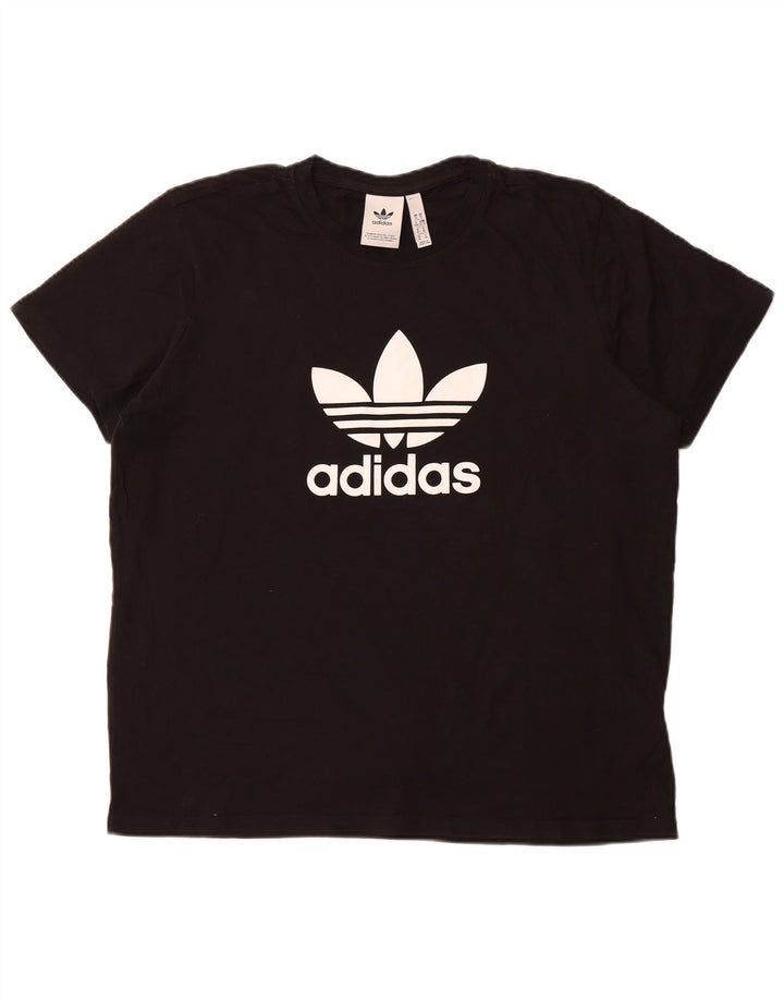 Camiseta feminina ADIDAS com estampa gráfica UK 18 XL preto algodão