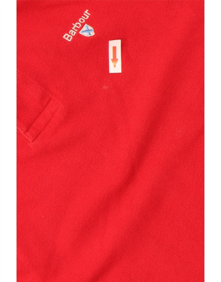 Camisa polo masculina Barbour grande algodão vermelho