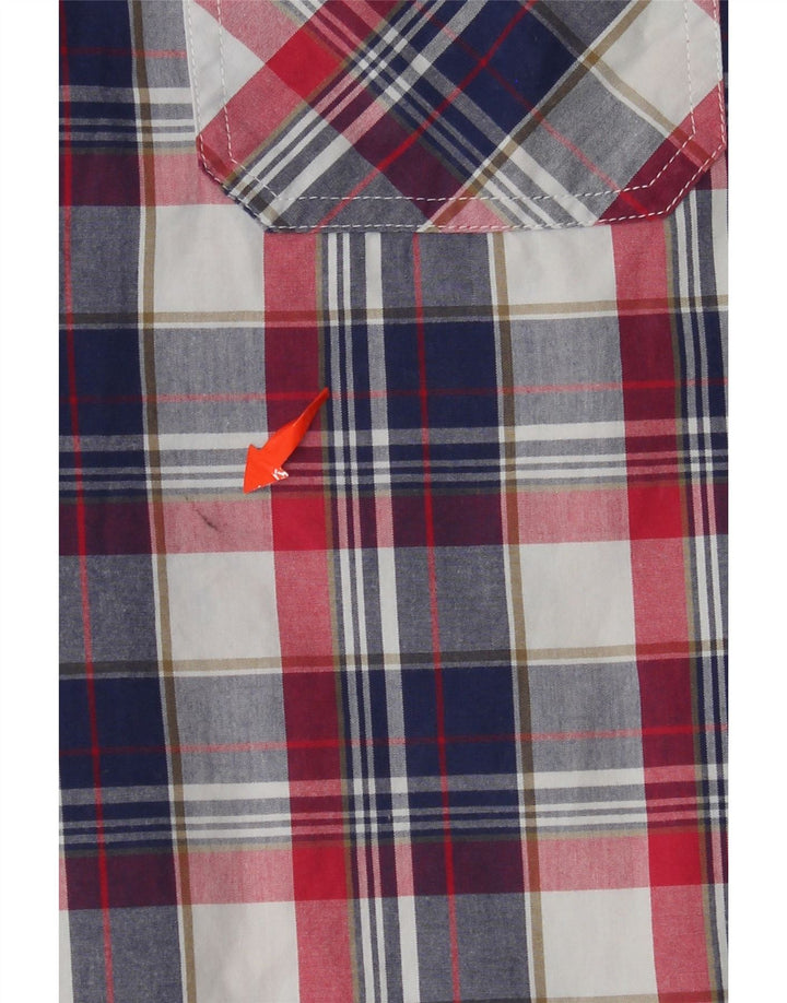 Camisa masculina de manga curta SUPERDRY grande algodão xadrez multicolorido