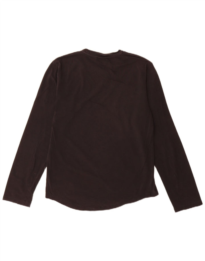 Hugo Boss Mens Top Manga Longa Pequeno Algodão Preto