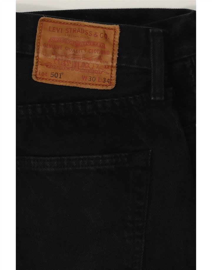 Levi's Masculino 501 Straight Jeans W30 L34 Algodão Preto
