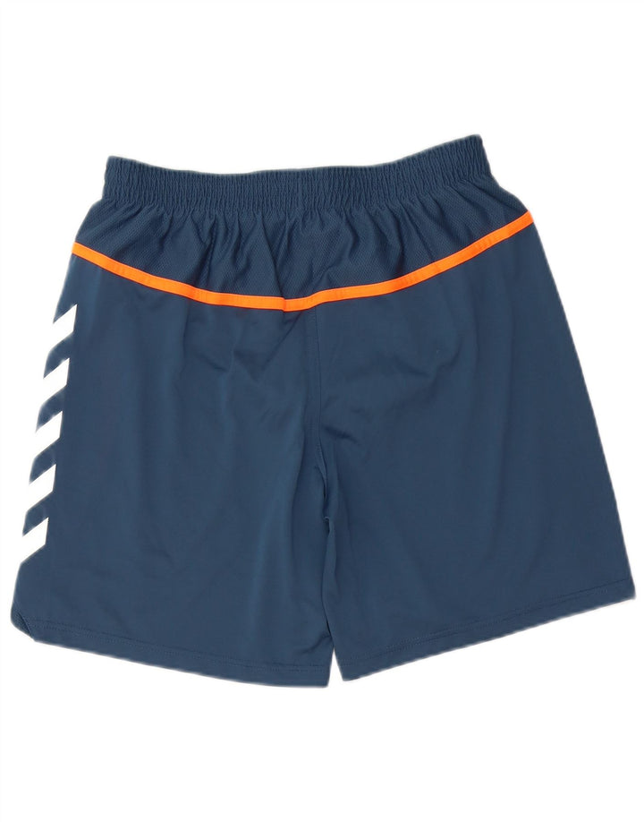 Shorts esportivos masculinos Hummel Graphic médio azul marinho poliéster colorblock