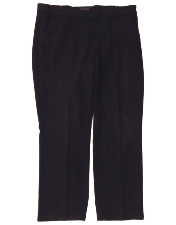Calça casual feminina Marks & Spencer UK 14 grande W34 L27 azul marinho