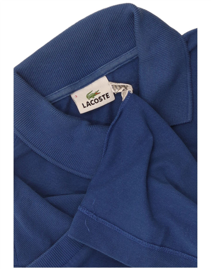 Camisa polo masculina Lacoste tamanho 3 pequeno algodão azul
