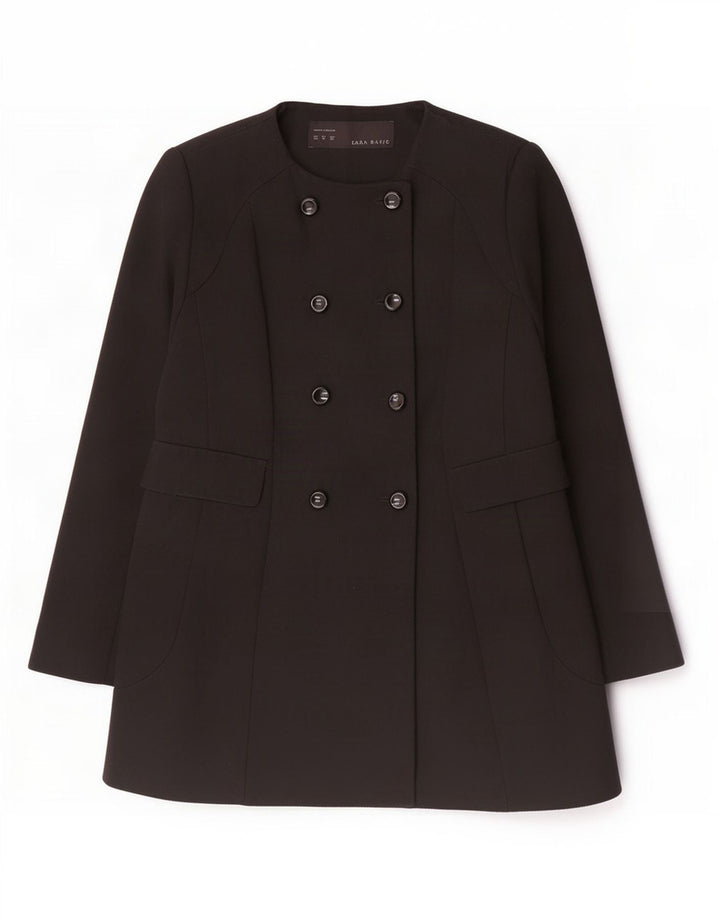 Casaco feminino Zara com peito duplo UK 18 XL preto