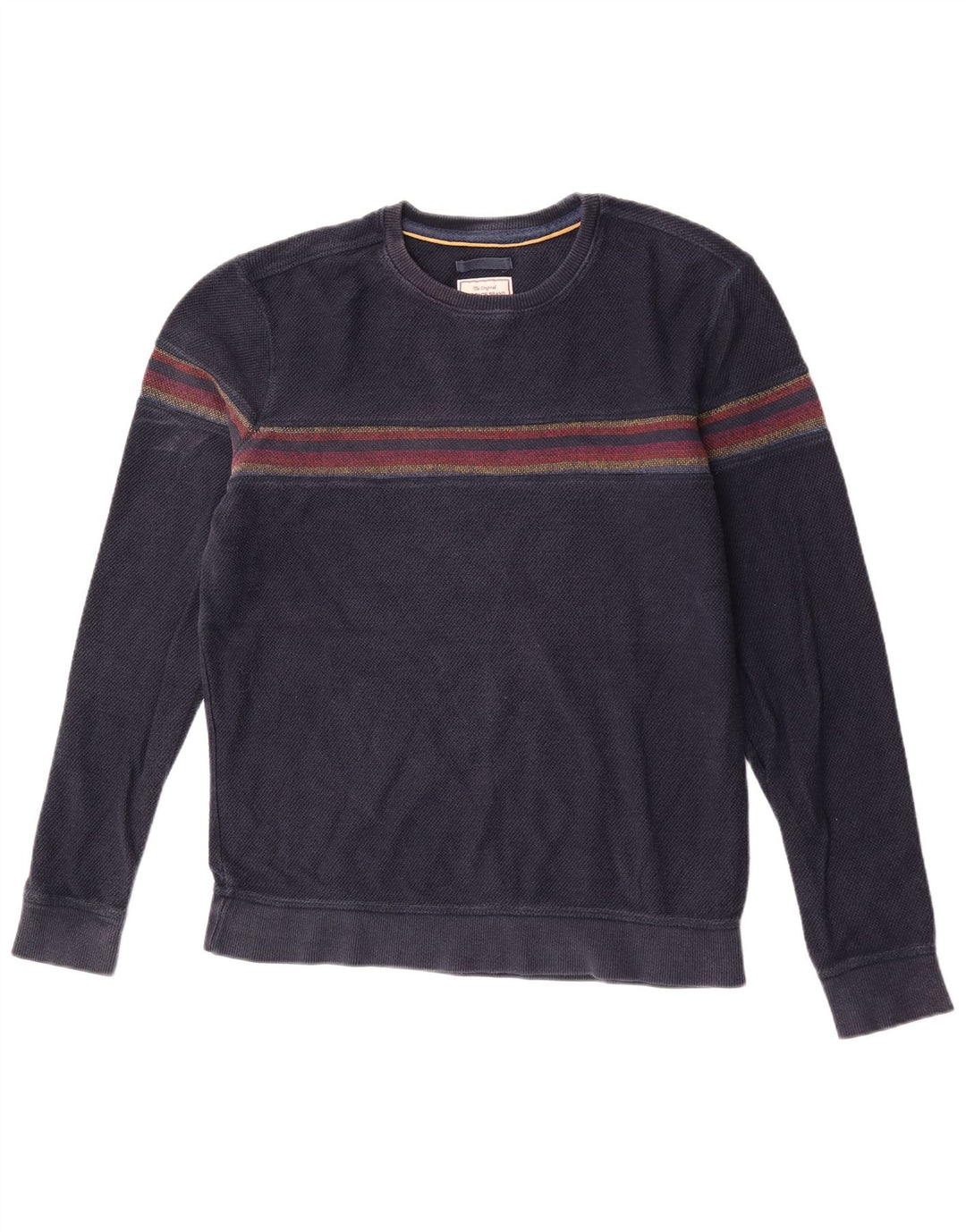 Moletom masculino Fat Face Jumper médio algodão listrado azul marinho