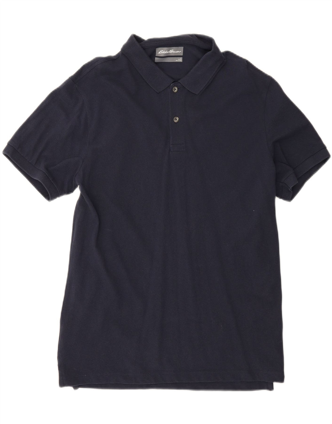 EDDIE BAUER Mens Polo Shirt Large Navy Blue Cotton Vintage Eddie Bauer and Second-Hand Eddie Bauer from Messina Hembry 