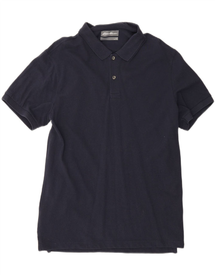EDDIE BAUER Mens Polo Shirt Large Navy Blue Cotton Vintage Eddie Bauer and Second-Hand Eddie Bauer from Messina Hembry 