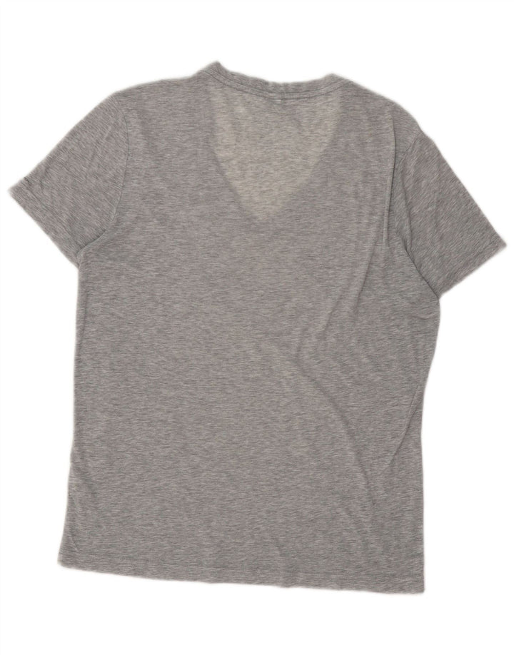 Camiseta masculina G-Star Top algodão manchado cinza médio
