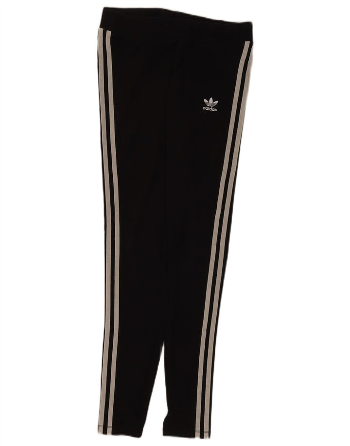 Leggings Adidas Femininas UK 10 Pequenas Algodão Preto
