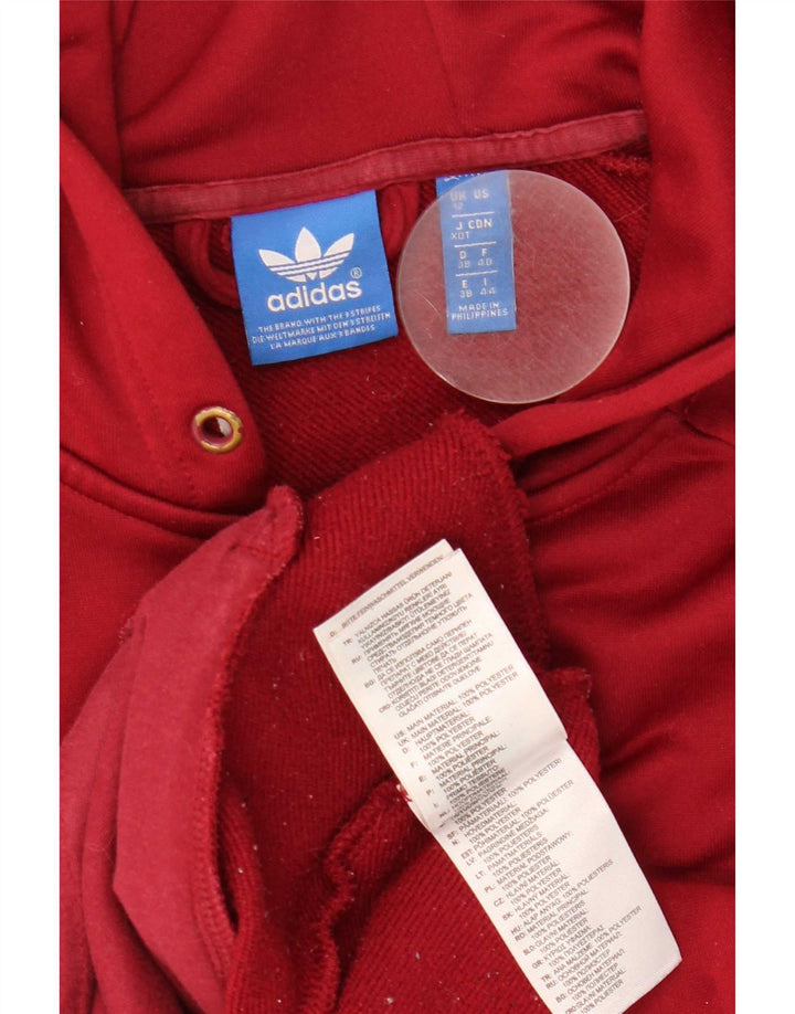 Suéter Adidas feminino com capuz e zíper Reino Unido 12 Médio Borgonha Poliéster