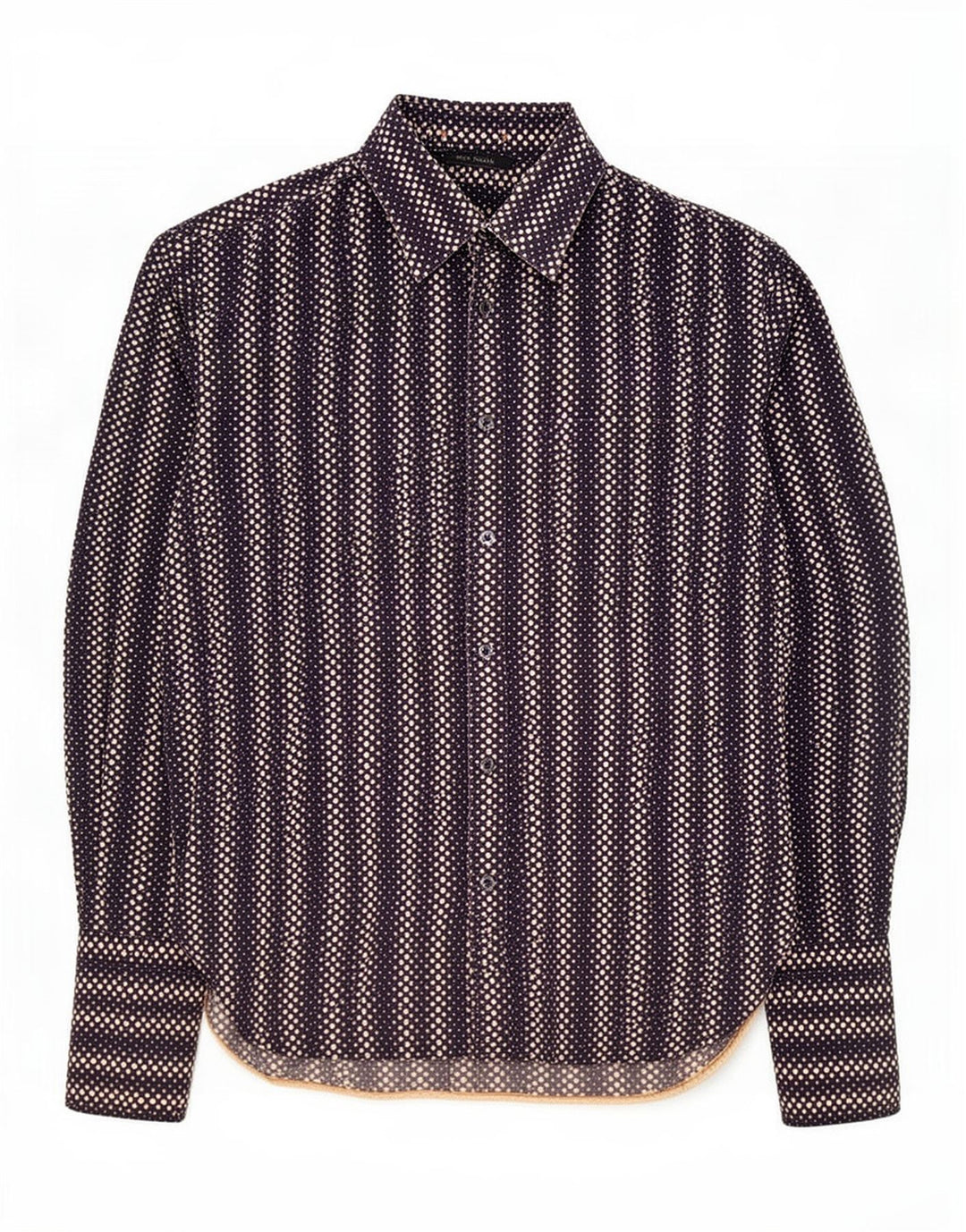 Camisa masculina Paul Smith de algodão manchado azul marinho médio