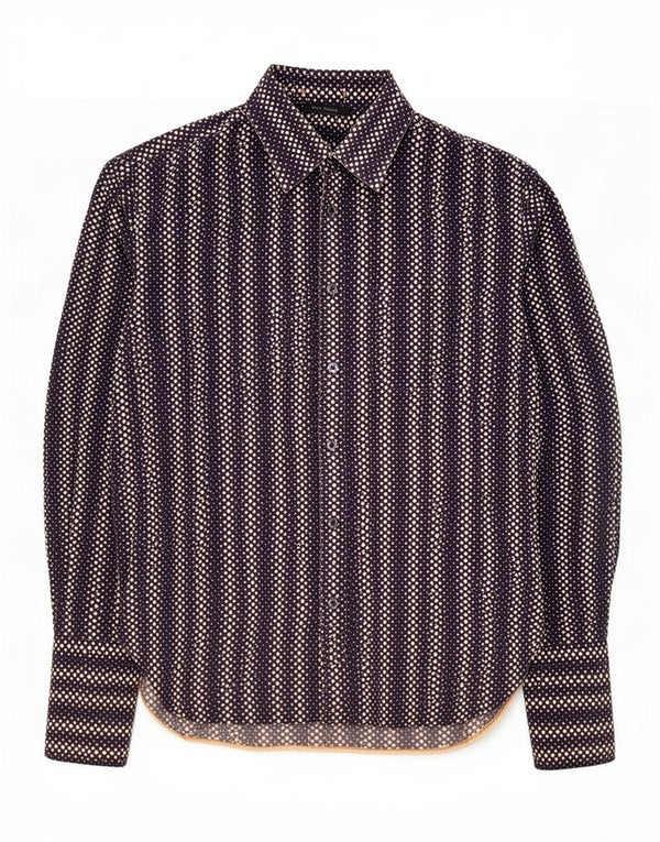 Camisa masculina Paul Smith de algodão manchado azul marinho médio