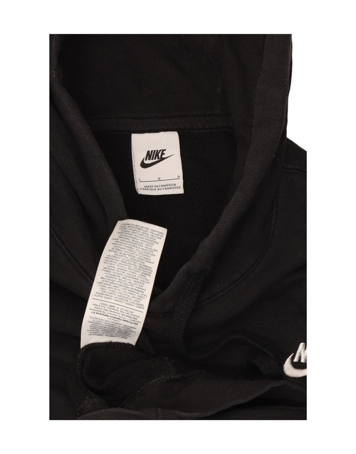 NIKE Mens Hoodie Jumper Grande Algodão Preto