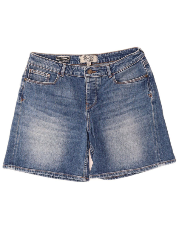 Shorts jeans feminino Fat Face UK 10 pequeno W28 algodão azul