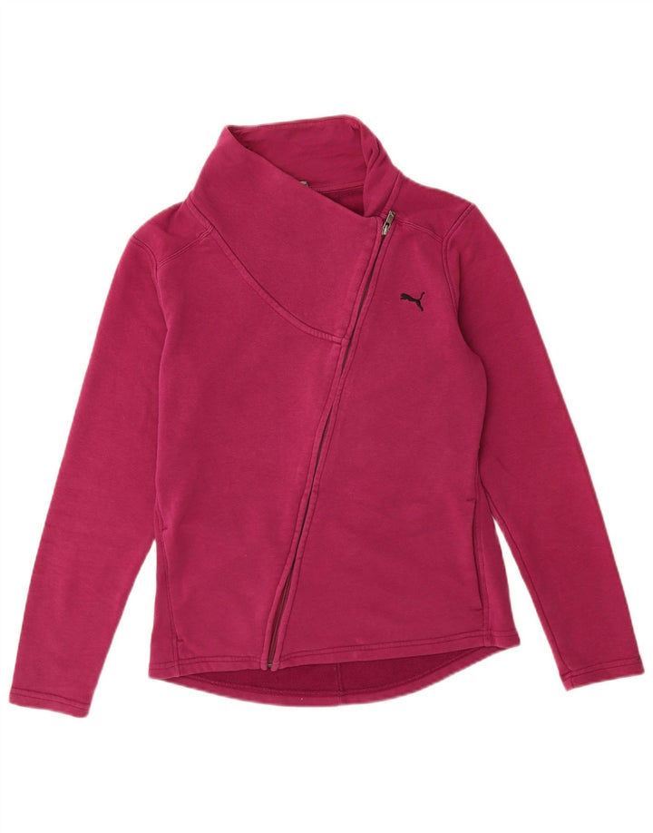 Puma Womens Tracksuit Top Jacket UK 12 Médio Algodão Rosa