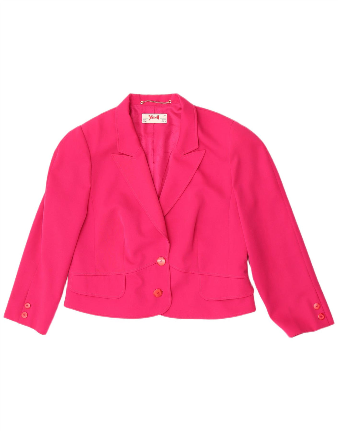 Jaqueta blazer feminina Yarell com manga 3/4 e 2 botões Reino Unido 18 XL rosa