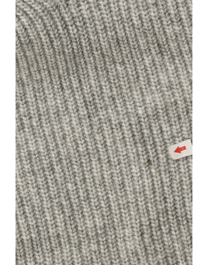 Suéter feminino Marks & Spencer com decote em V Reino Unido 14 poliéster cinza médio