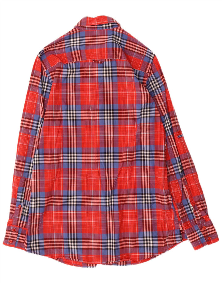 Camisa feminina GANT Reino Unido 12 algodão xadrez vermelho médio