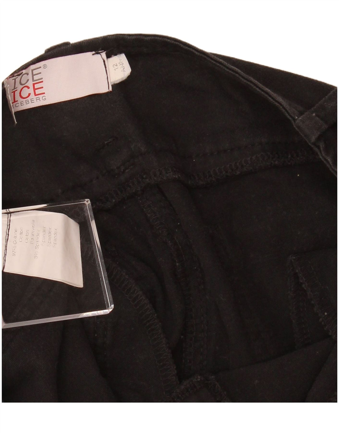 ICEBERG Meninas Bootcut Jeans 11-12 Anos W28 L29 Algodão Preto
