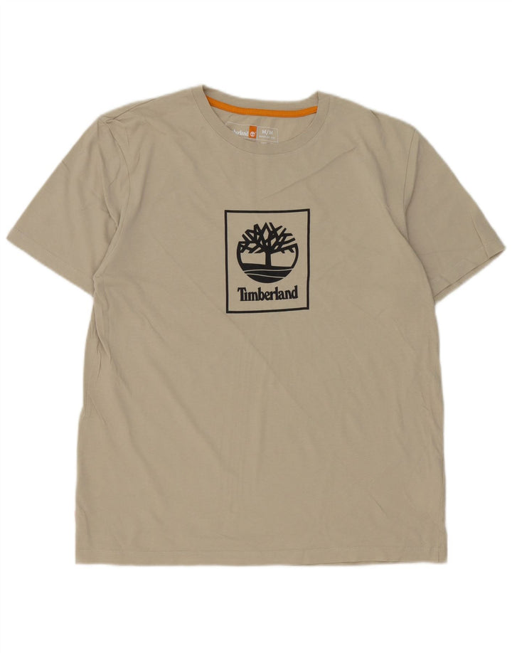 Camiseta masculina Timberland Regular Fit Graphic Top Médio Algodão Bege