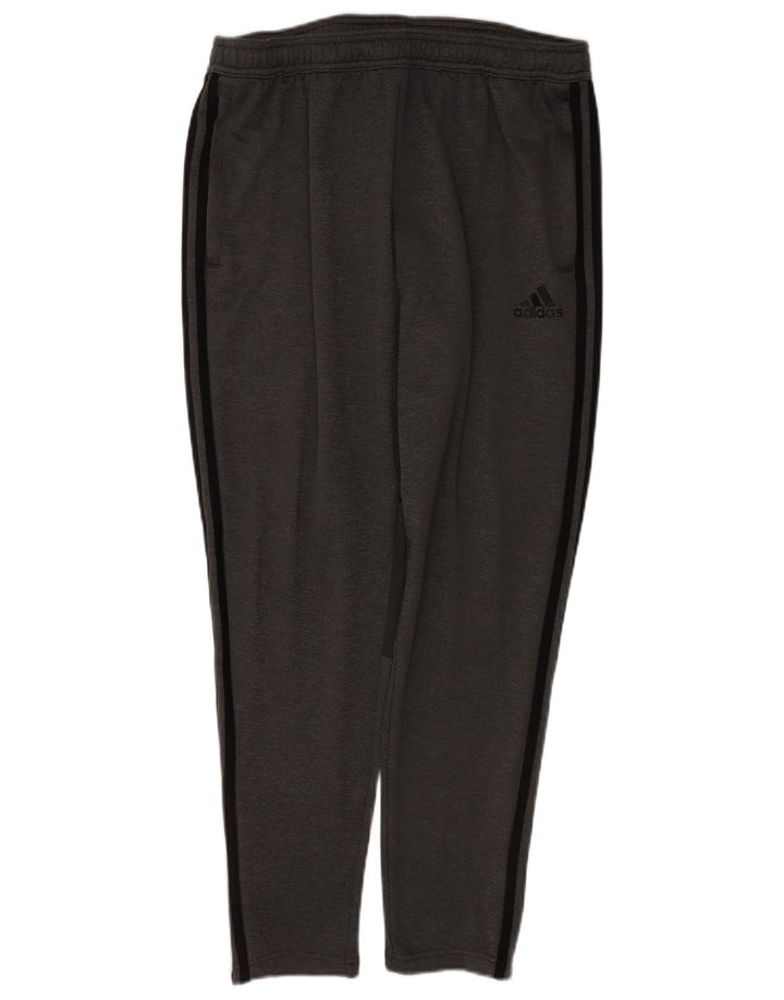 Calça de treino masculina Adidas grande poliéster cinza