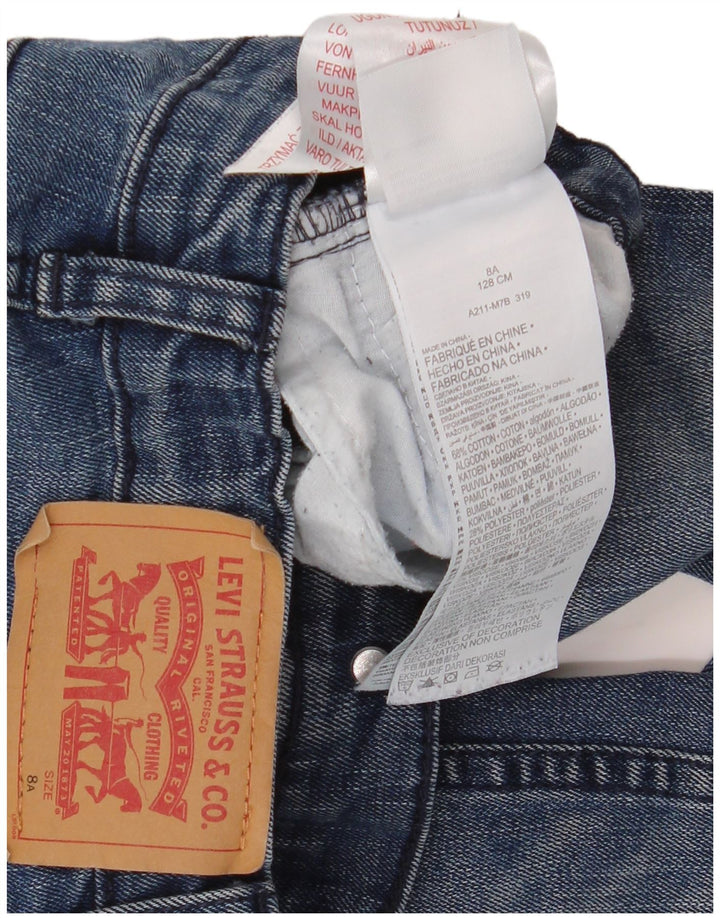 LEVI'S Girls 510 Skinny Jeans 7-8 Anos W25 L22 Azul Algodão