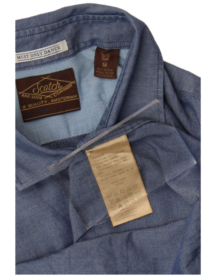 Camisa masculina Scotch & Soda de algodão azul médio